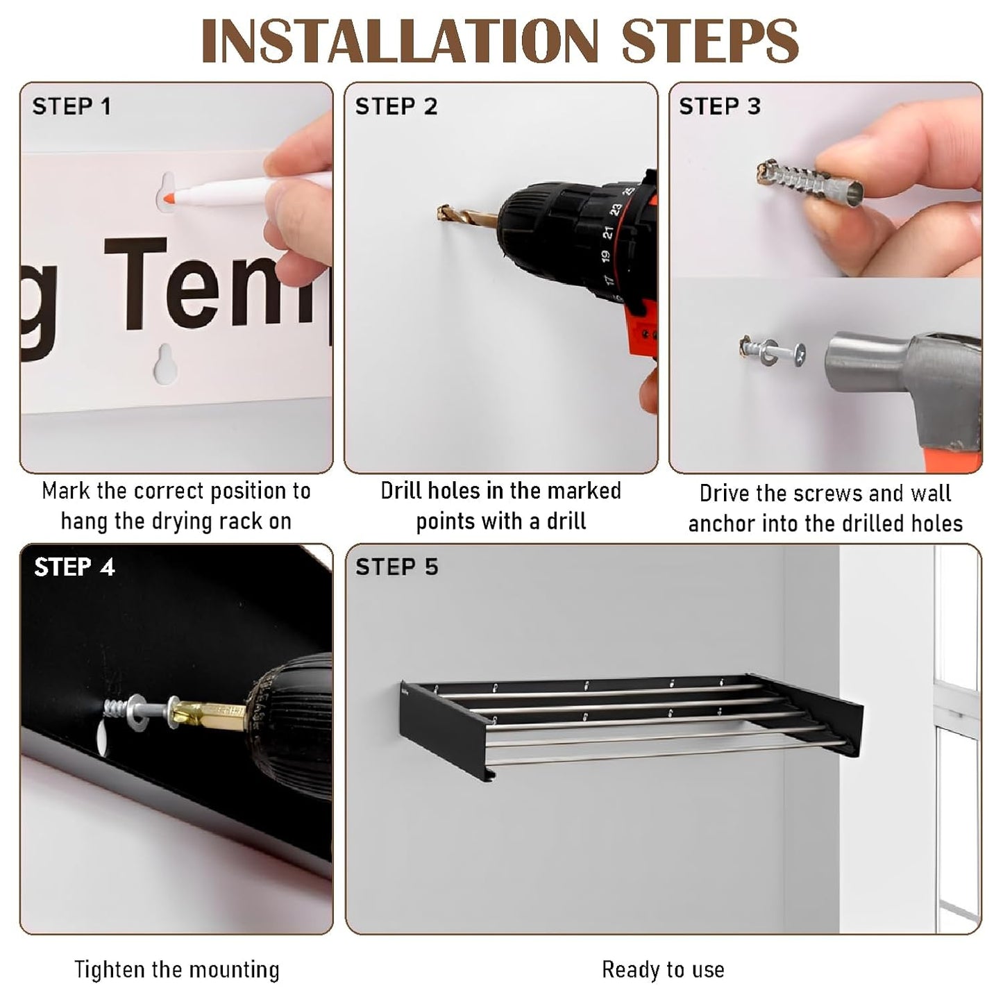 Foldable Wall Mounted Drying Rack